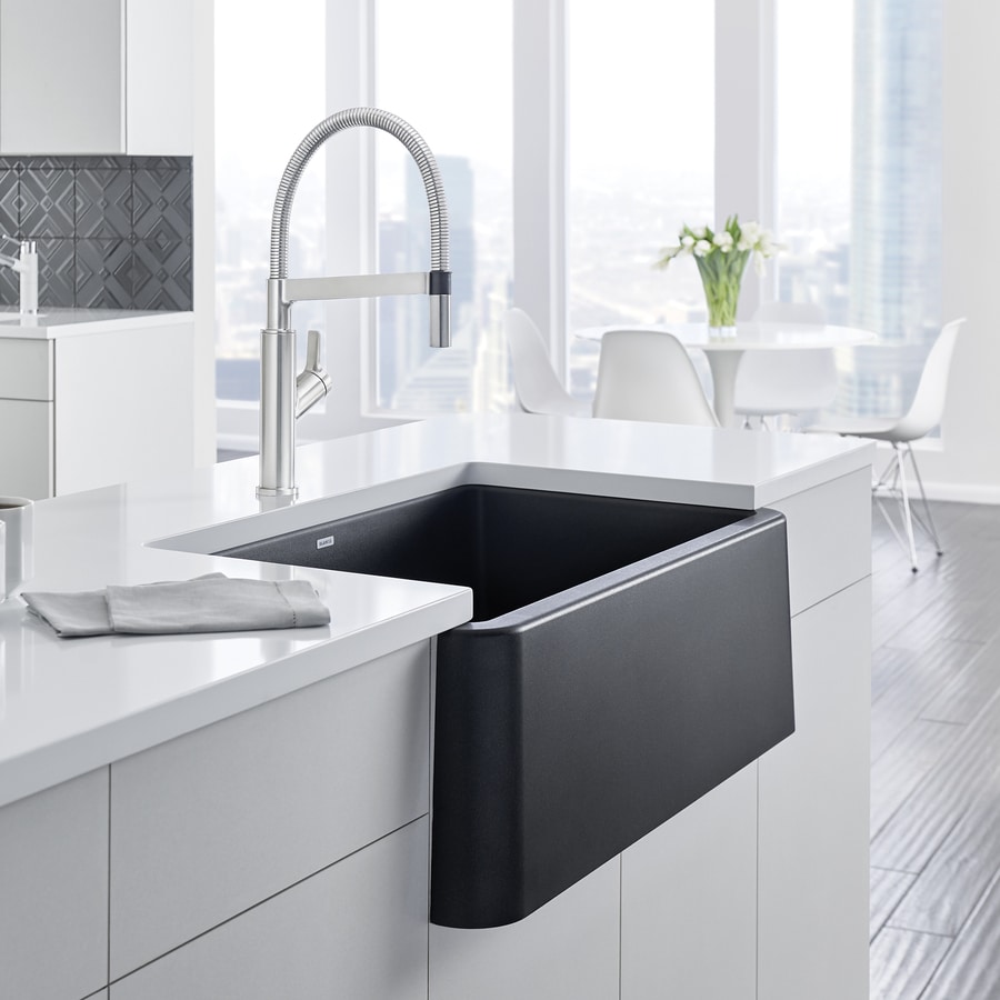 Modern Black Undermount Kitchen Sink Blanco for Living room