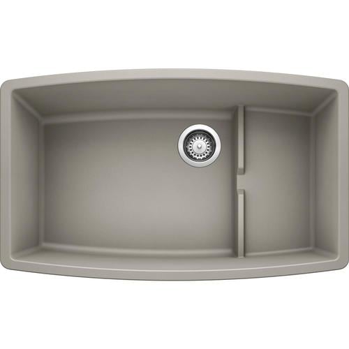 BLANCO Performa 32-in x 19.5-in Concrete Gray Single Bowl Undermount ...