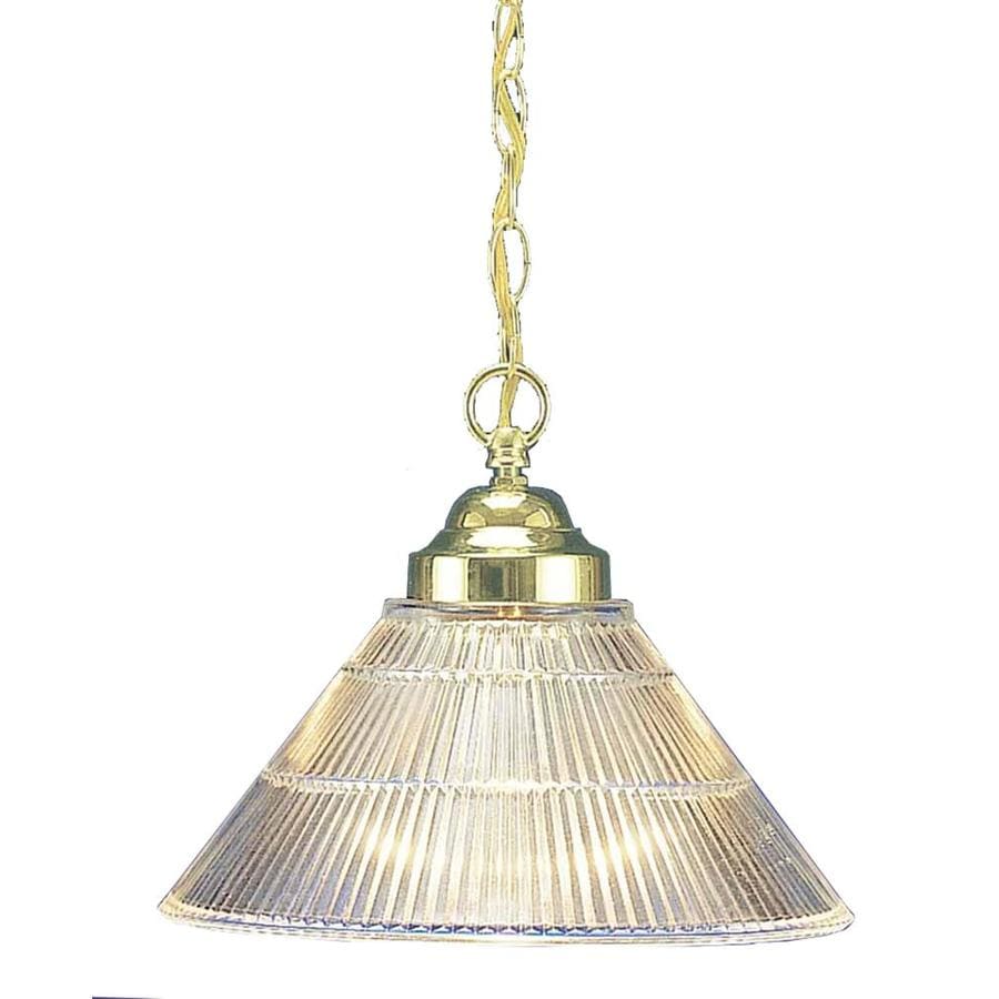 Tahoka Polished Brass Mini Traditional Ribbed Glass Pendant Light at