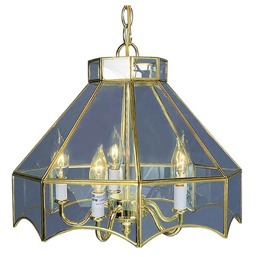 Shop Kadoka 16in 5Light Polished Brass Clear Glass Candle Chandelier