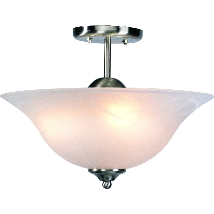 Wolin 12-in Brushed Nickel Traditional Semi-Flush Mount Light in the ...