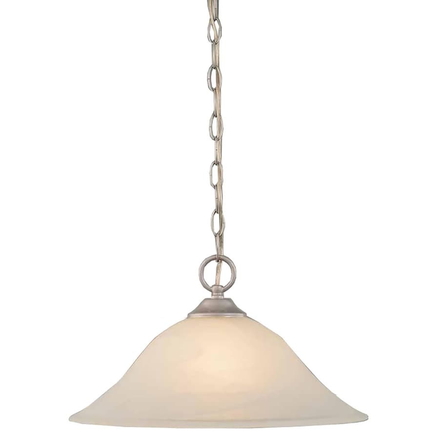 Mumford Nickel Mini Traditional Alabaster Glass Pendant Light at Lowes.com