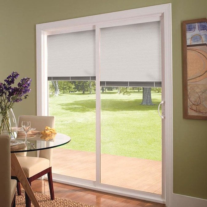 ThermaStar by Pella 72in x 80in Blinds Between The Glass Vinyl LeftHand Sliding Sliding Patio