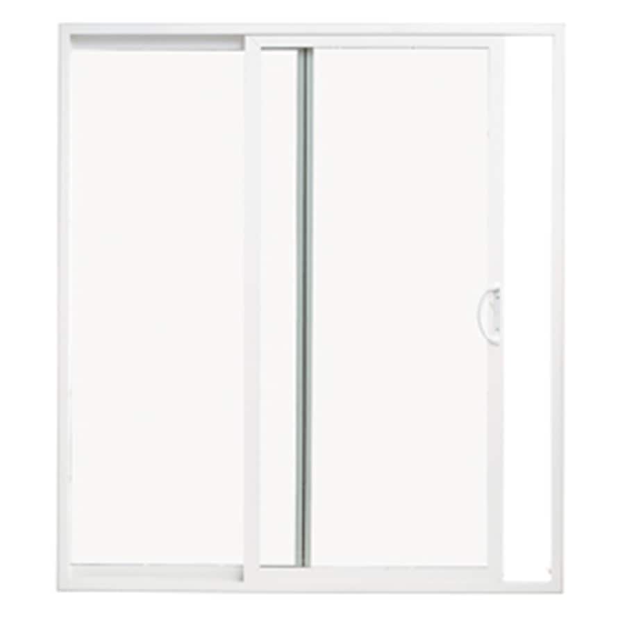 Thermastar By Pella 60 In X 80 In Clear Glass Vinyl Universal Reversible Sliding Patio Door In The Patio Doors Department At Lowes Com