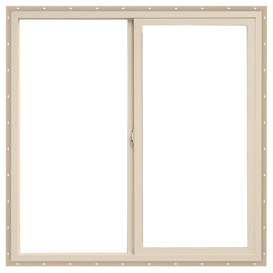 ThermaStar by Pella Left-Operable Vinyl New Construction Almond Exterior Sliding Window (Rough Opening: 36-in x 36-in; Actual: 35.5-in x 35.5-in)