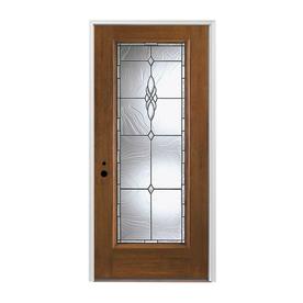 Pella Entry Doors At Lowes Pella Full Lite Right Hand Inswing Prestained Provincial Stained Fibergl Entry Door With Insulating Core