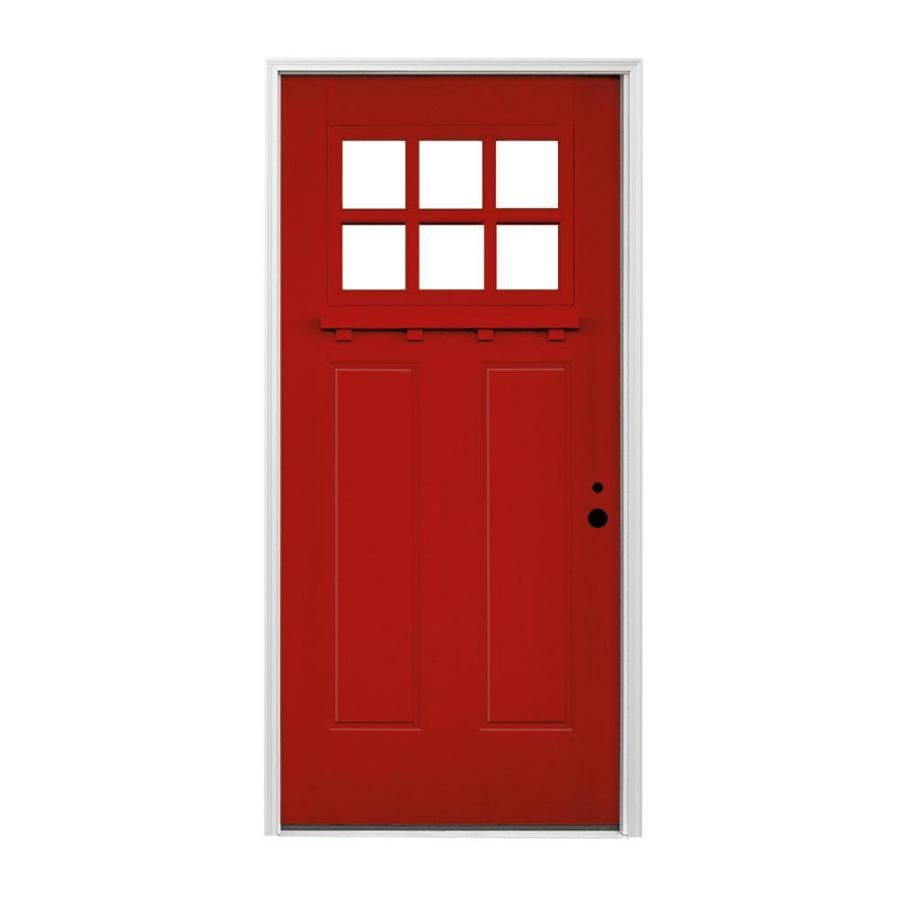 Pella Craftsman LeftHand Inswing Painted Fiberglass Entry Door with Insulating Core 36