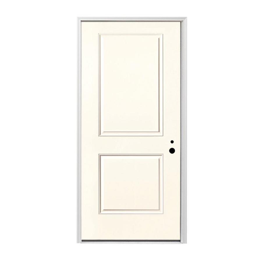 Pella LeftHand Inswing Prefinished Linen White Exterior White Interior