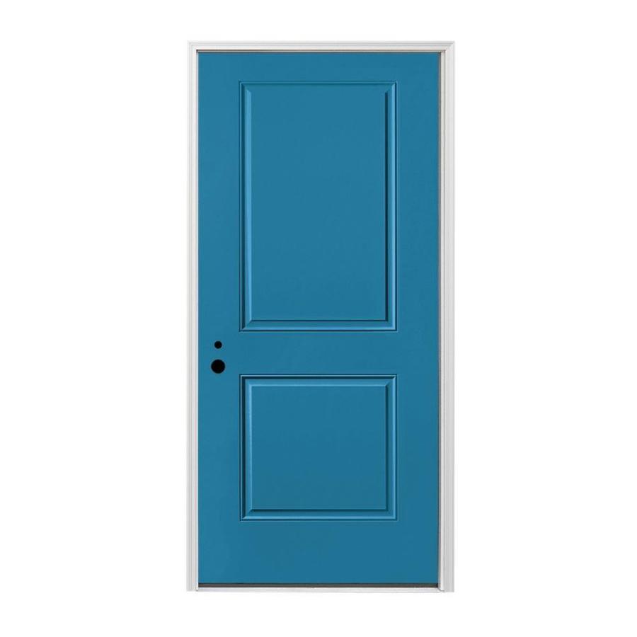 Pella RightHand Inswing Painted Fiberglass Entry Door with Insulating