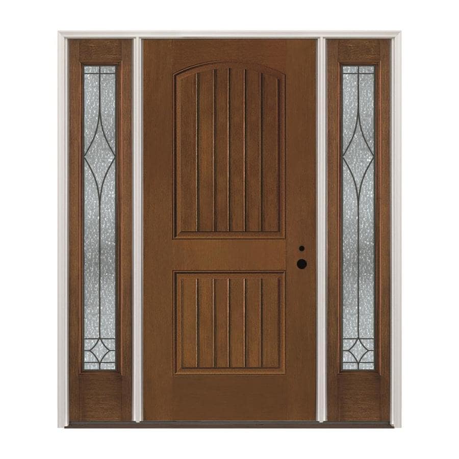 Pella LeftHand Inswing Stained Fiberglass Prehung Entry Door with