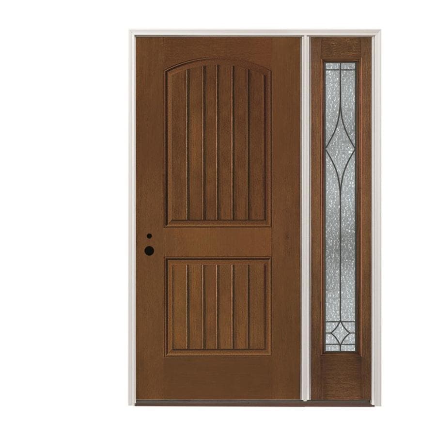 Pella RightHand Inswing Stained Fiberglass Prehung Entry Door with