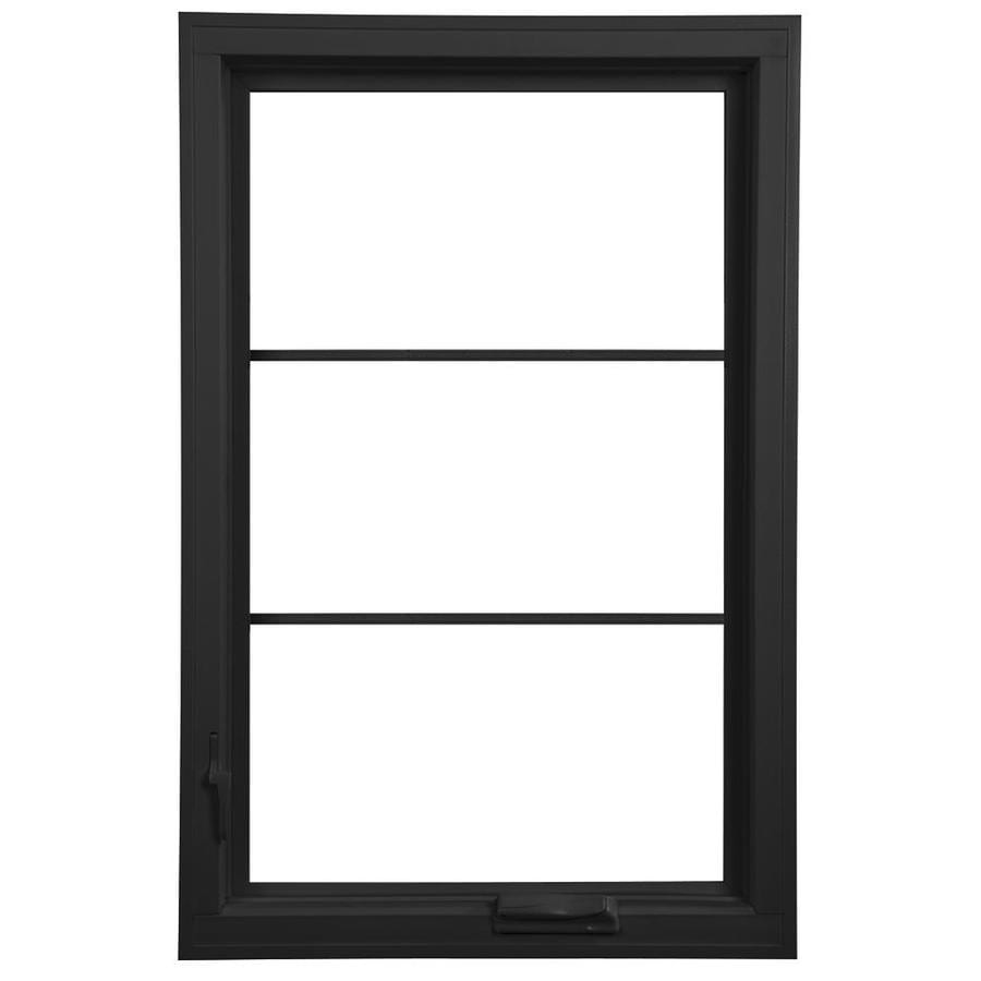 Pella Impervia 1Lite Fiberglass Replacement Black Exterior Casement Window (Rough Opening 24
