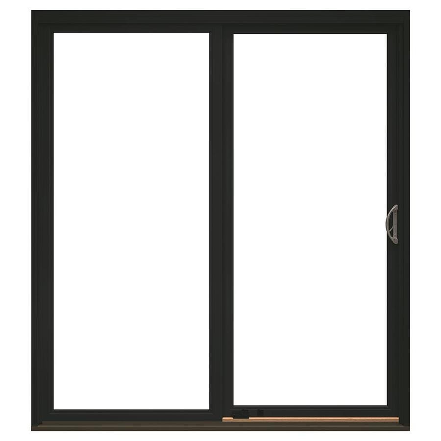 Pella 72 In X 80 In Clear Glass Fiberglass Right Hand Sliding Patio Door With Screen In The Patio Doors Department At Lowes Com