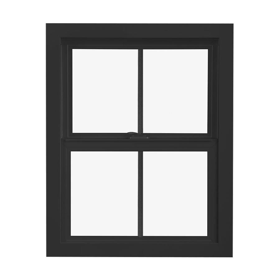 Pella Impervia 35 5 In X 47 5 In Fiberglass Replacement Black Single Hung Window In The Single Hung Windows Department At Lowes Com