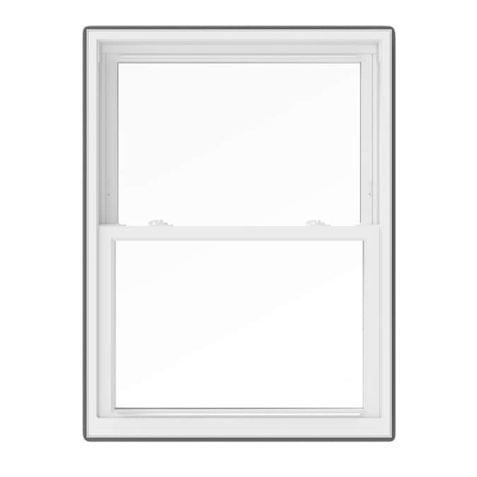Pella 31.5in x 57.5in x 4.5in Jamb Vinyl Replacement White Double Hung Window ENERGY STAR