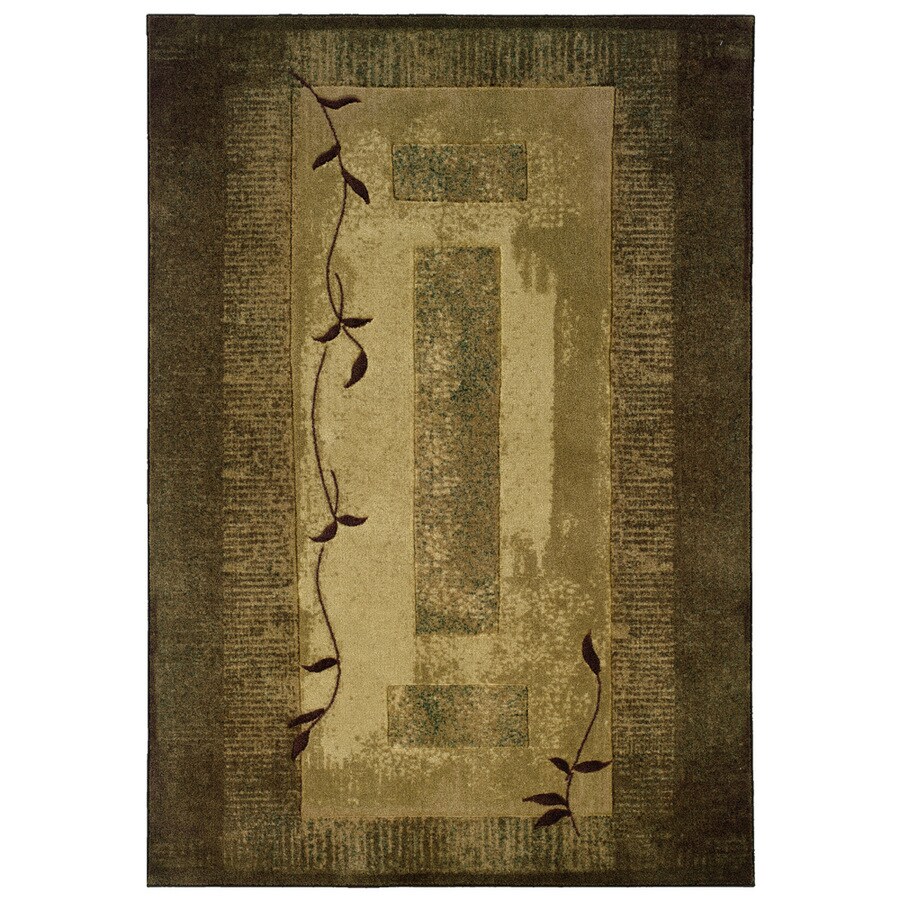 Allen Roth Holder Green Rectangular Indoor Machine Made Area Rug