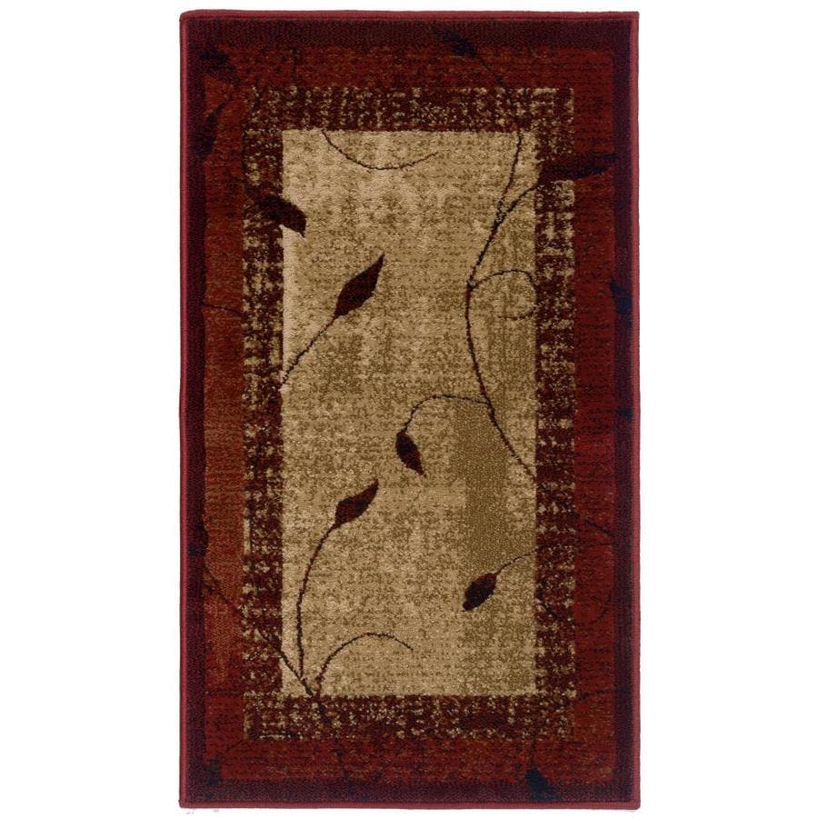 Allen + roth Tinsley Red Rectangular Indoor MachineMade Throw Rug