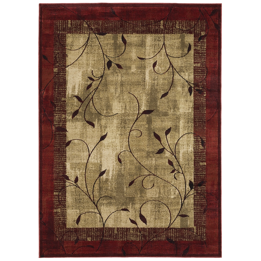 Shop Allen Roth Tinsley Red Indoor Area Rug Common 8 X 11