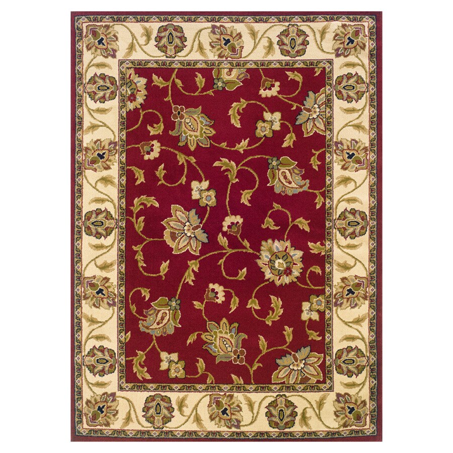 Oriental Weavers of America Addison 5 X 8 (ft) Red Floral Area Rug at