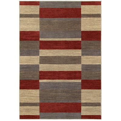 Cosmopolitan Red Rectangular Indoor Machine Made Mid Century Modern Area Rug Common 5 X 8 Actual 25 Ft W 7 L