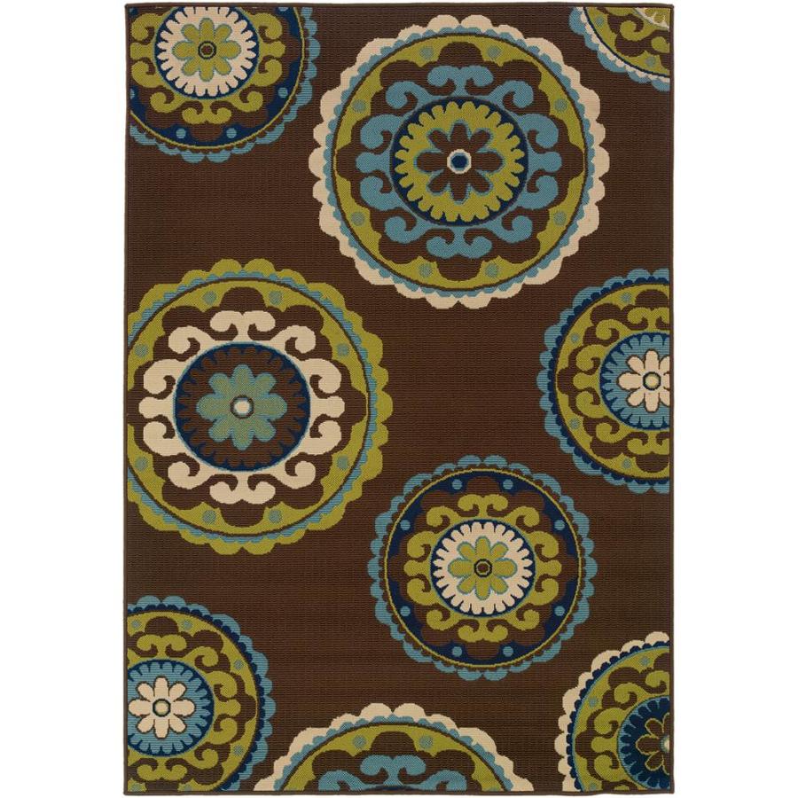 Garden Treasures Weyland Brown Indoor/Outdoor Area Rug 10 x 13