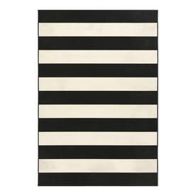 Garden Treasures CabaStripe Black Rectangular Machine-made Area Rug (Common: 8 X 10; Actual: 7-ft W x 10-ft L x dia)
