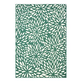 Garden Treasures Floral Teal Rectangular Machine-made Area Rug (Common: 5 X 7; Actual: 5-ft W x 7-ft L x dia)