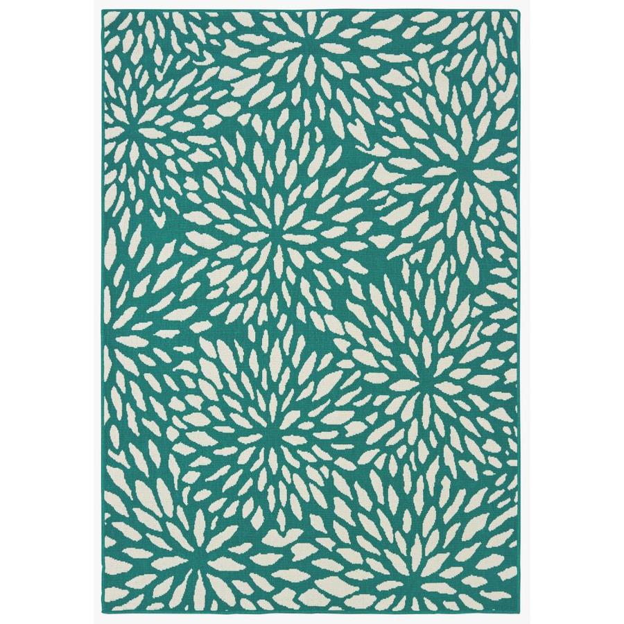 teal rug floral ft treasures actual common indoor area garden outdoor lowes