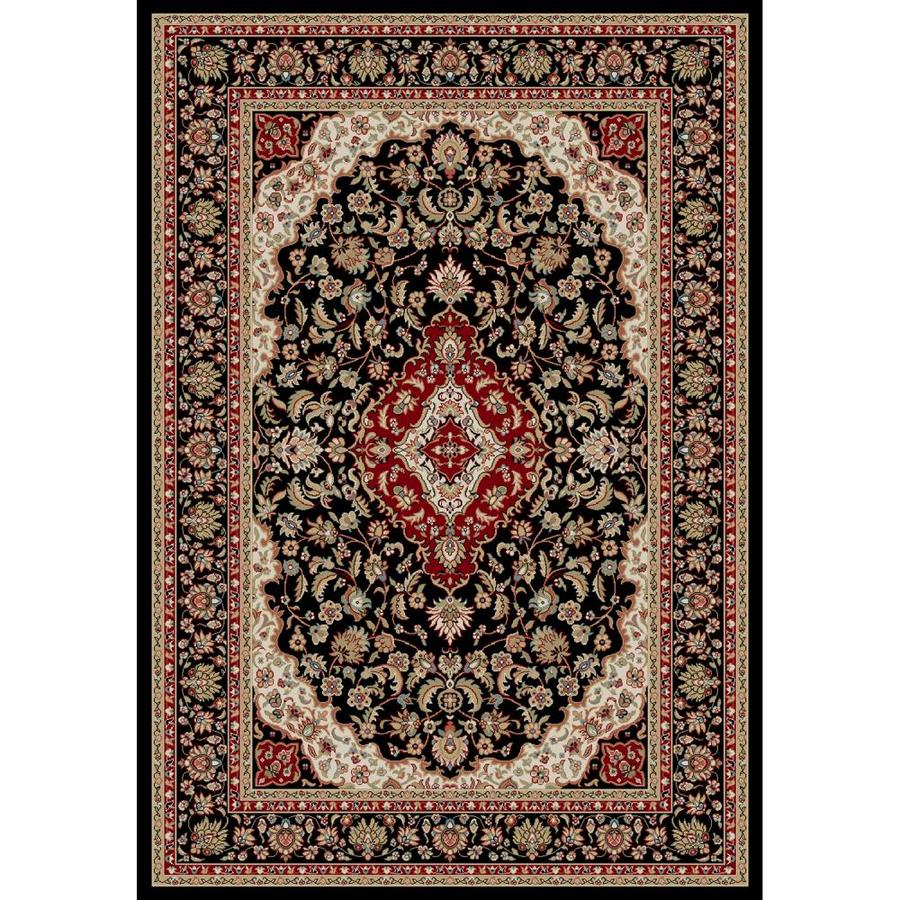 Style Selections Linalore Black Rectangular Indoor Machine Made Style Selections Linalore Black Rectangular Indoor Machine Made Oriental Area Rug Common 8 X 11 Actual 7 83 Ft W 10 L