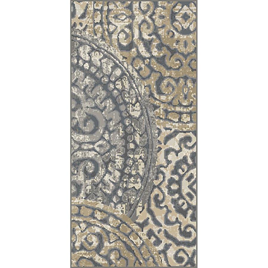 allen + roth Olivia 2 x 4 Neutral Indoor Medallion Throw Rug in the