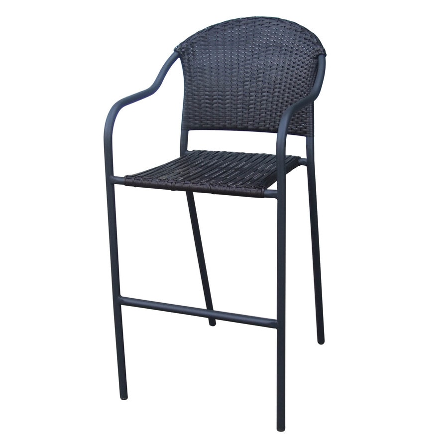 Shop Garden Treasures Pelham Bay Matte Black Steel Stackable Patio