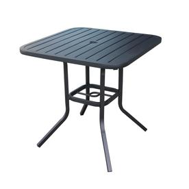 Garden Treasures Pelham Bay 29.5-in x 29.5-in Black Steel Square Patio End Table