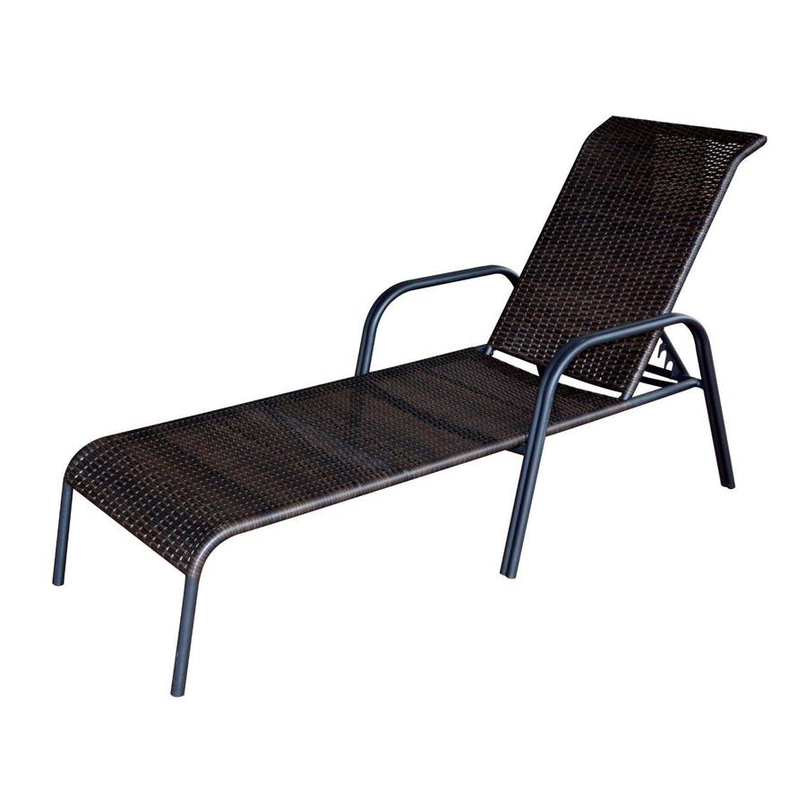 Garden Treasures Wicker Stackable Steel Chaise Lounge Chair at Lowes.com