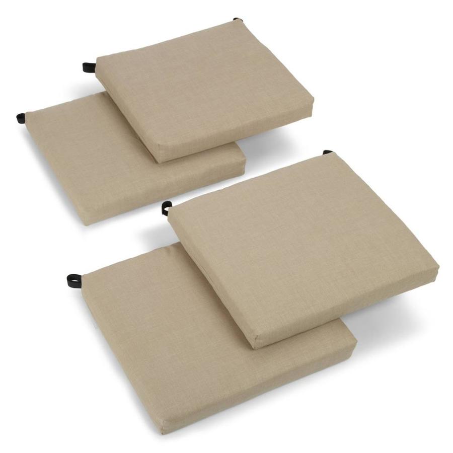 Blazing Needles Dacron 4Piece Sandstone Patio Chair Cushion at