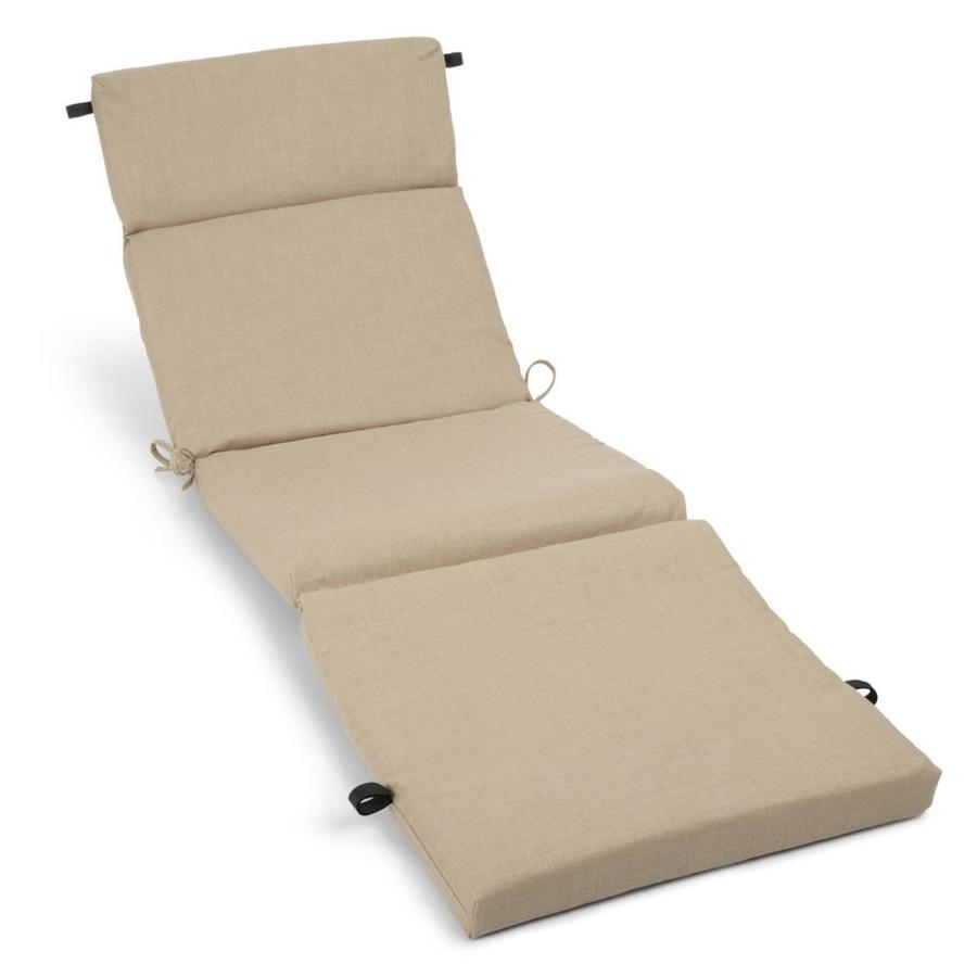 Blazing Needles Dacron 1Piece Sandstone Patio Chaise Lounge Chair Cushion at