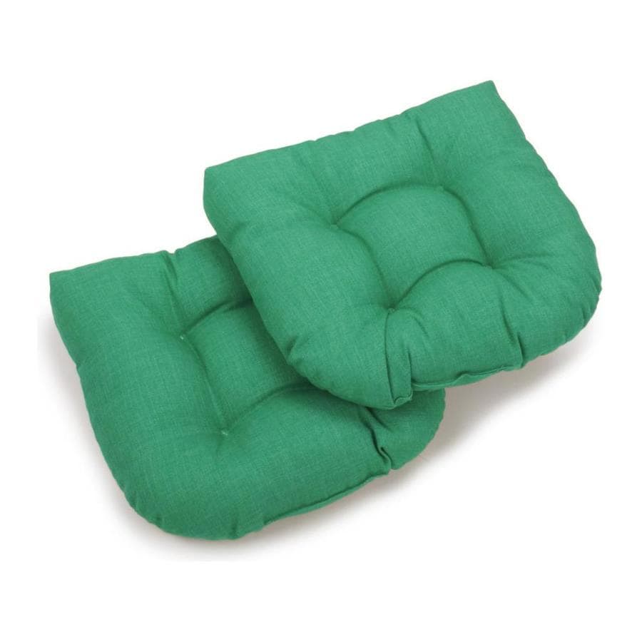 Blazing Needles 2 Piece Emerald Patio Chair Cushion At Lowes Com