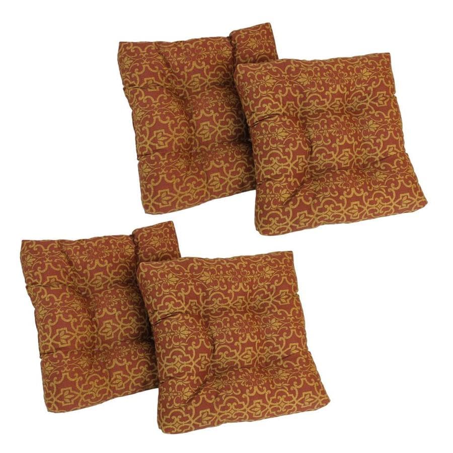 Blazing Needles Dacron 4 Piece Vanya Paprika Patio Chair Cushion