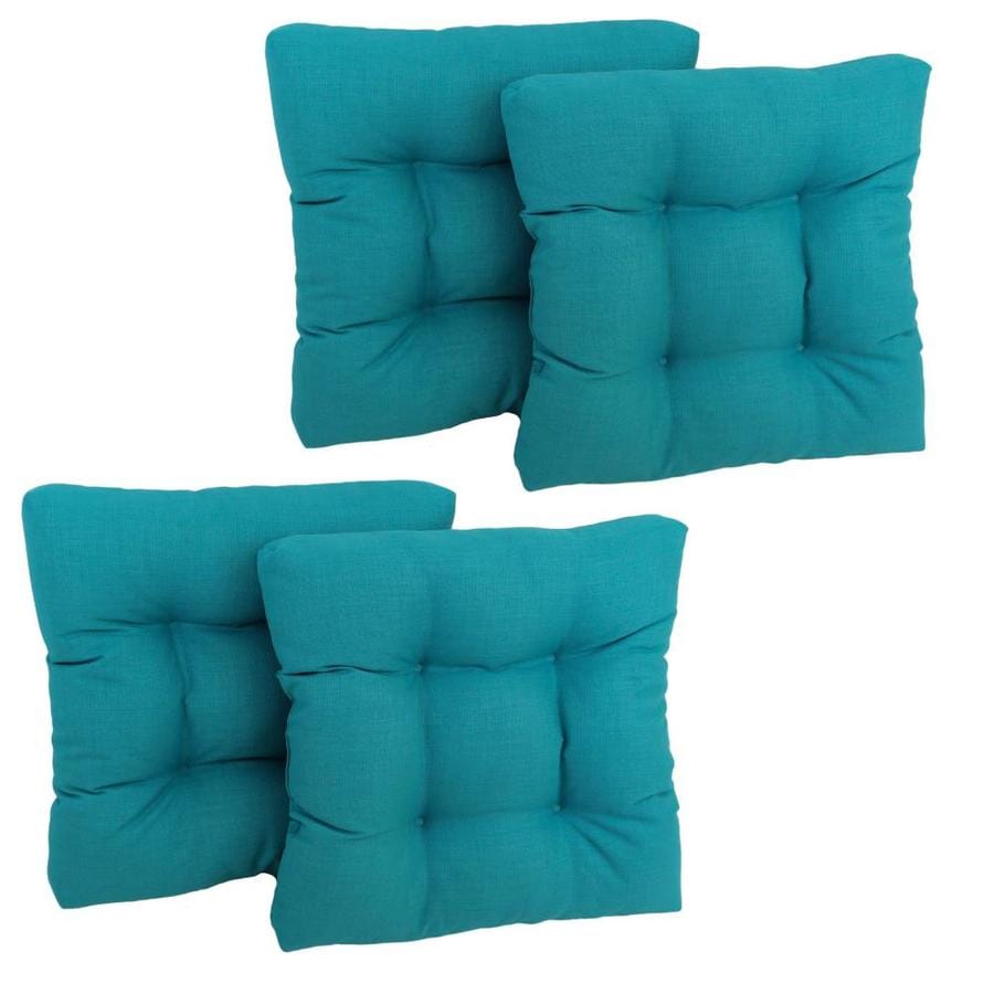 Blazing Needles 4 Piece Aqua Blue Patio Chair Cushion At Lowes Com