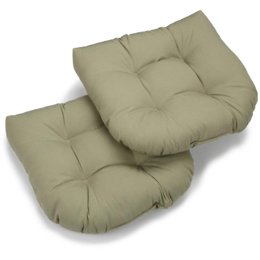 Blazing Needles 19-in U-Shaped Twill Tufted Dining Chair Cushions (Set ...