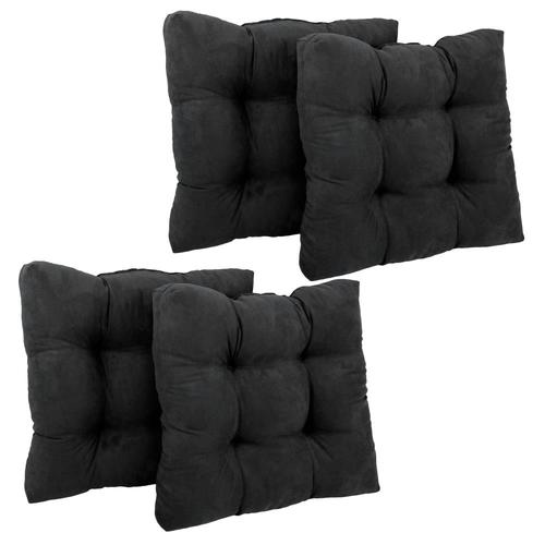 Blazing Needles Black Solid Chair Cushion in the Indoor Chair Cushions