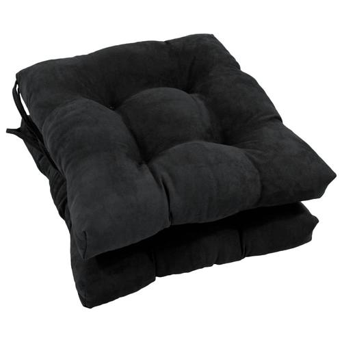 Blazing Needles Black Solid Chair Cushion in the Indoor Chair Cushions