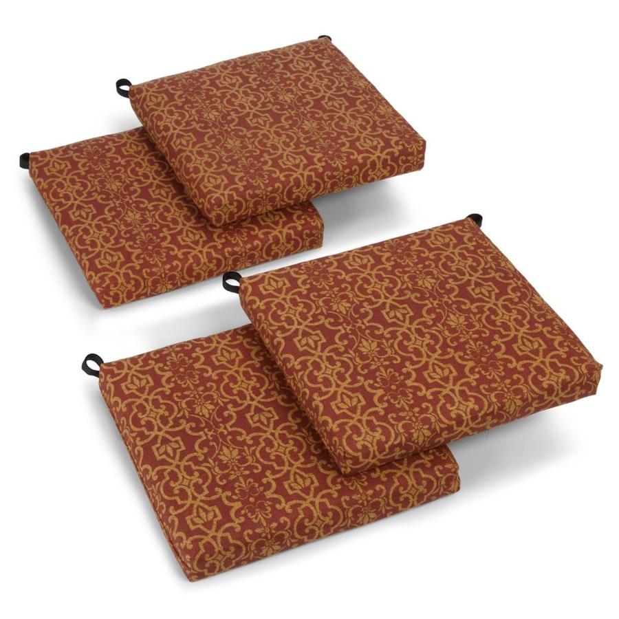 Blazing Needles Dacron 4Piece Vanya Paprika Patio Chair Cushion at
