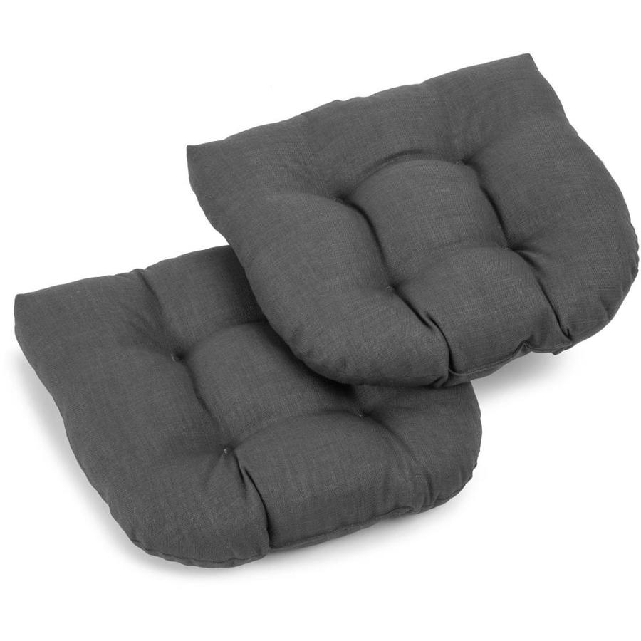 Blazing Needles 2 Piece Cool Gray Patio Chair Cushion At Lowes Com