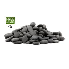 Rainforest, Outdoor Decorative Stones, Mexican Beach Pebbles, Gray, 0.5",20lbs.