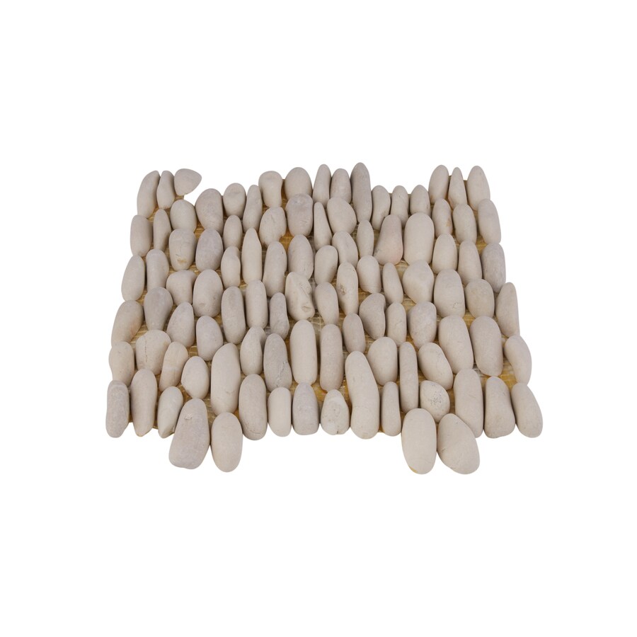stacked tile natural pebble linear mosaic tiles rain forest pack lowes