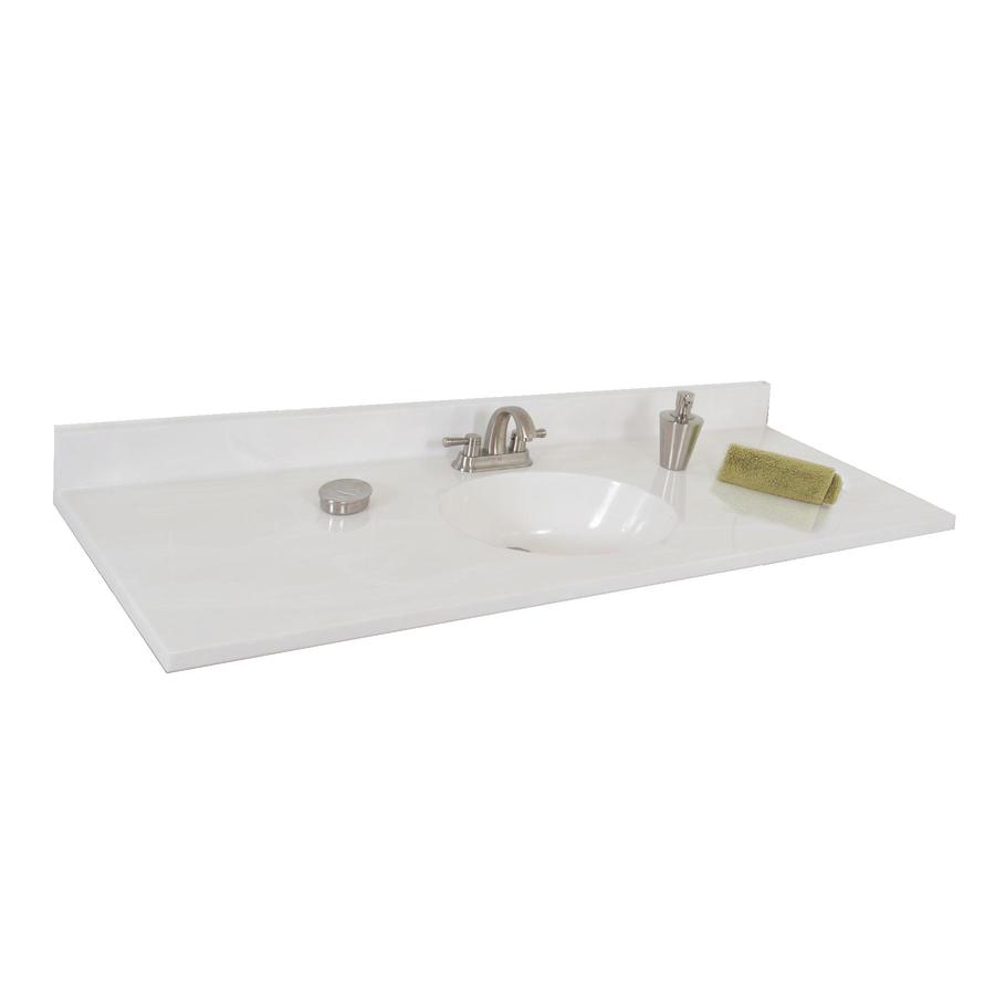 Style Selections Oval White On Cultured Marble Integral Style Selections Oval White On Cultured Marble Integral Single Sink Bathroom Vanity Top Common