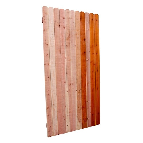 6ft x 3ft Redwood DogEar Wood Fence Gate at