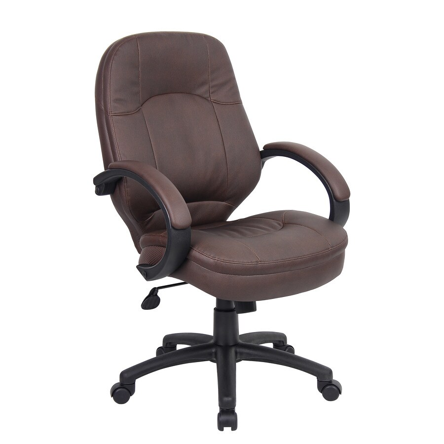 Boss Office Products Bomber Brown Contemporary Ergonomic Adjustable ...