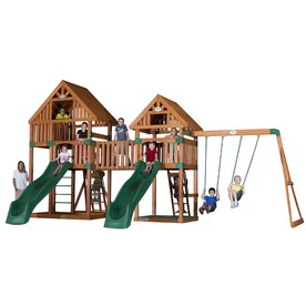 UPC 752113542730 product image for Backyard Discovery Vista All Cedar Expandable Residential Wood Playset with Swin | upcitemdb.com