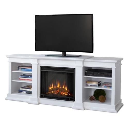 Real Flame 72 In W White Fan Forced Electric Fireplace At Lowes Com